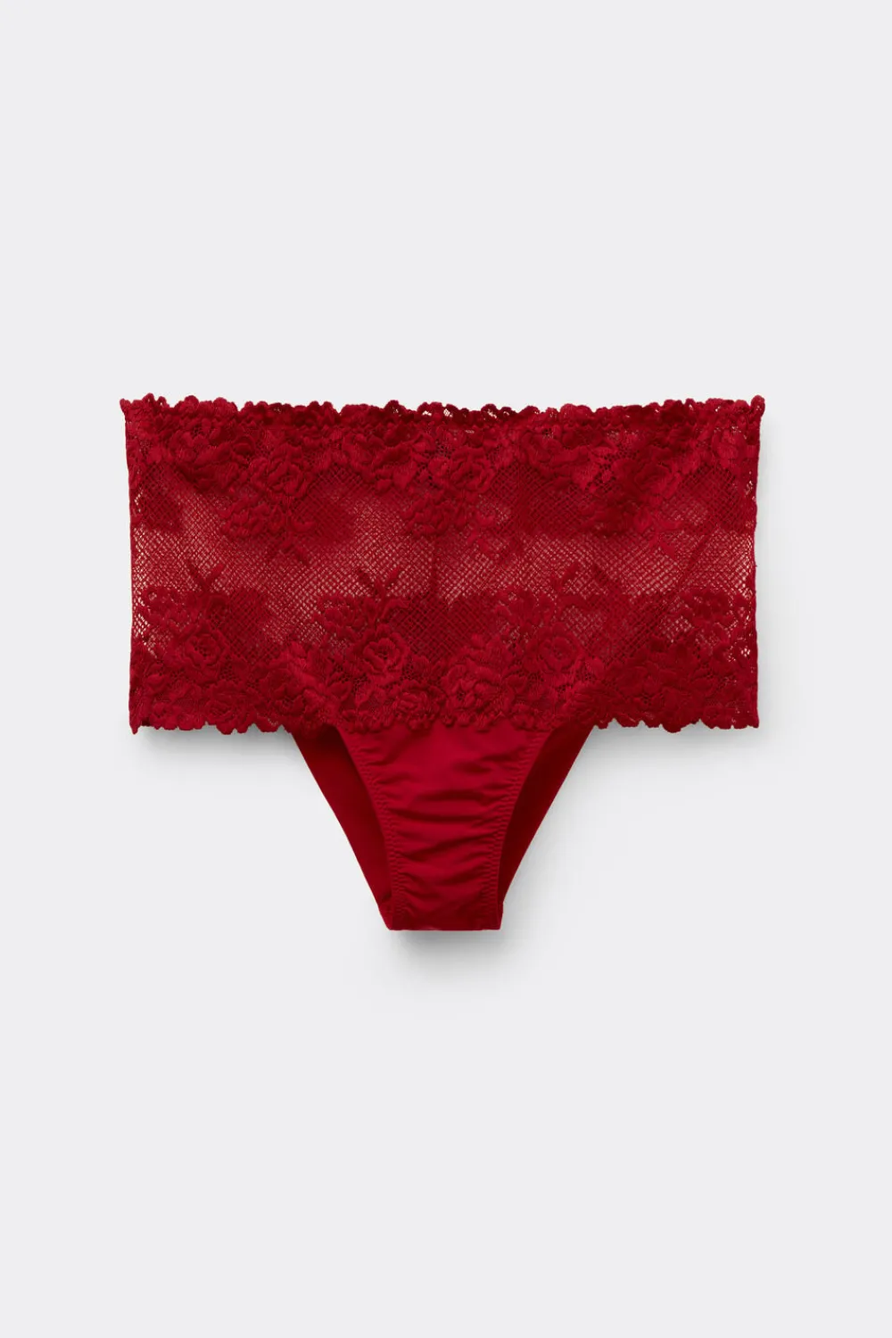 Bokserki|Z Wysokim Stanem>Intimissimi Figi Brazylijskie Culotte Pretty Flowers czerwony - 9888 - ceralacca