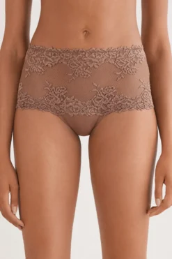 Bokserki|Z Wysokim Stanem>Intimissimi Figi Brazylijskie Culotte Pretty Flowers naturalny - 502i - caramel