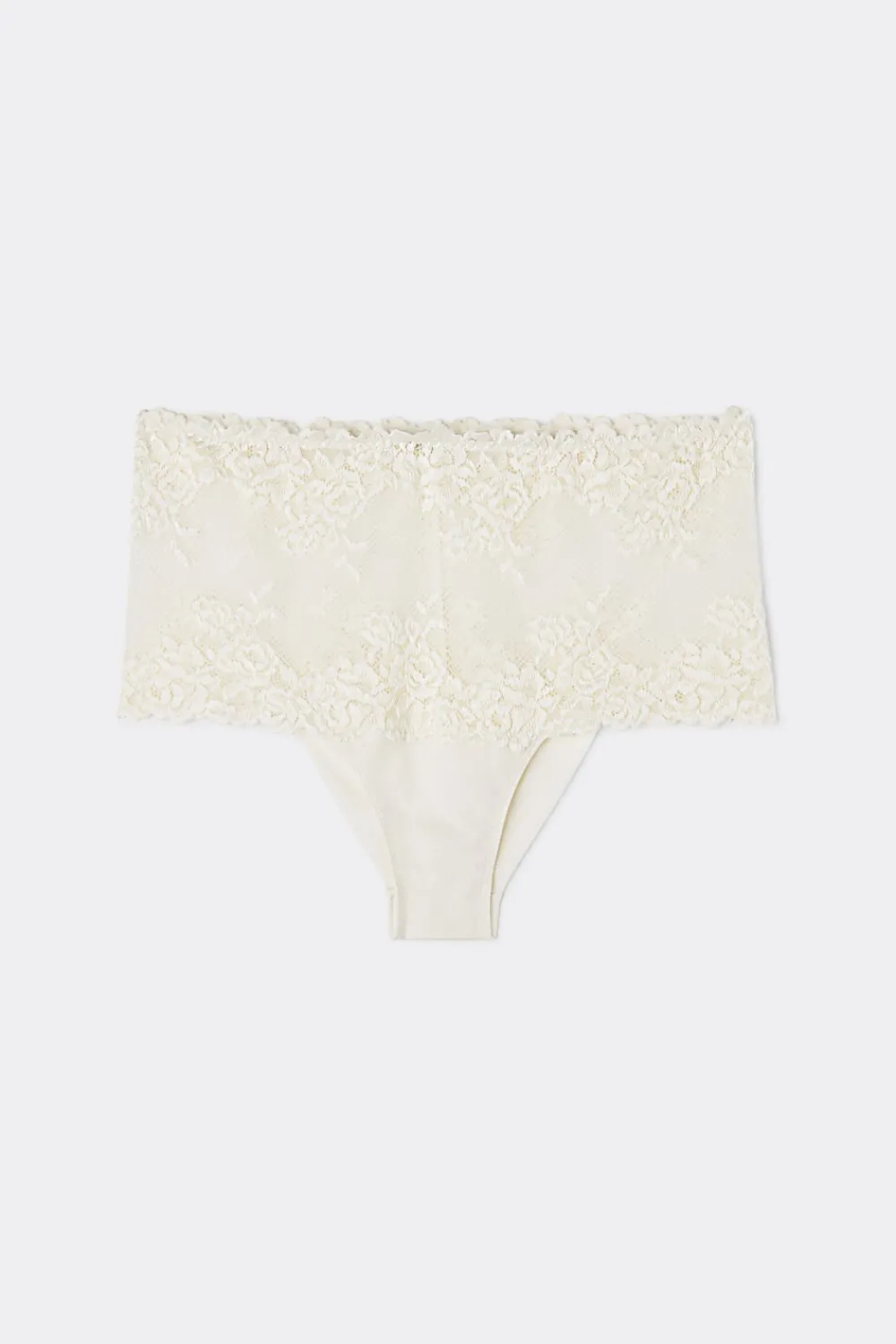 Bokserki|Z Wysokim Stanem>Intimissimi Figi Brazylijskie Culotte Pretty Flowers kremowy - 2127 - talkowy