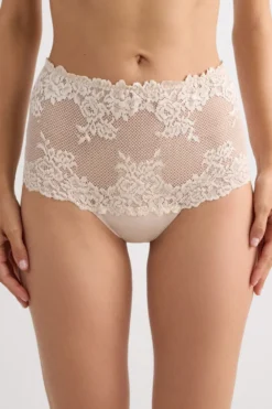Bokserki|Z Wysokim Stanem>Intimissimi Figi Brazylijskie Culotte Pretty Flowers naturalny - 2280 - cream