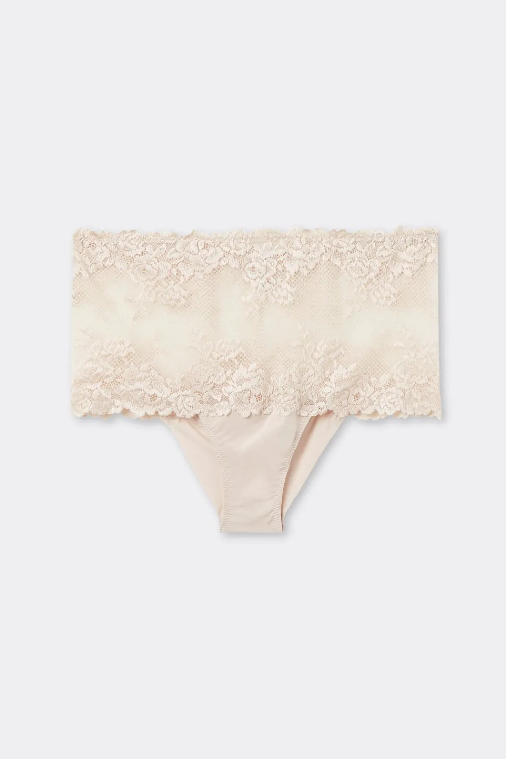 Bokserki|Z Wysokim Stanem>Intimissimi Figi Brazylijskie Culotte Pretty Flowers naturalny - 2280 - cream