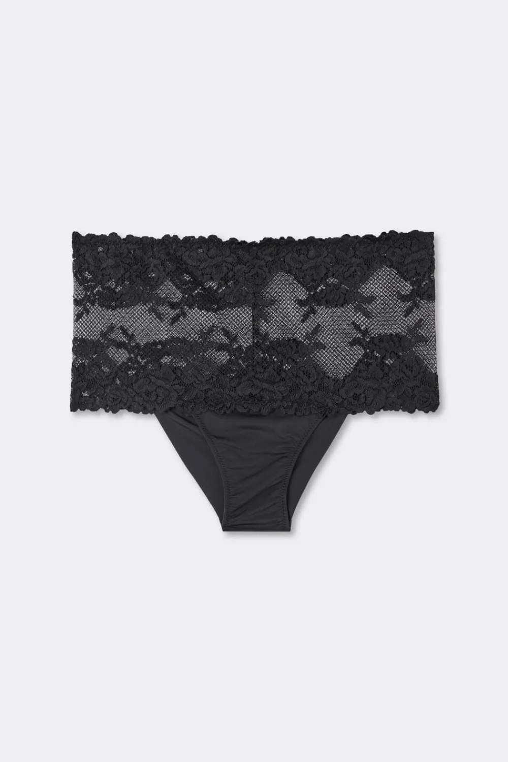 Bokserki|Z Wysokim Stanem>Intimissimi Figi Brazylijskie Culotte Pretty Flowers czarny - 019 - czarny
