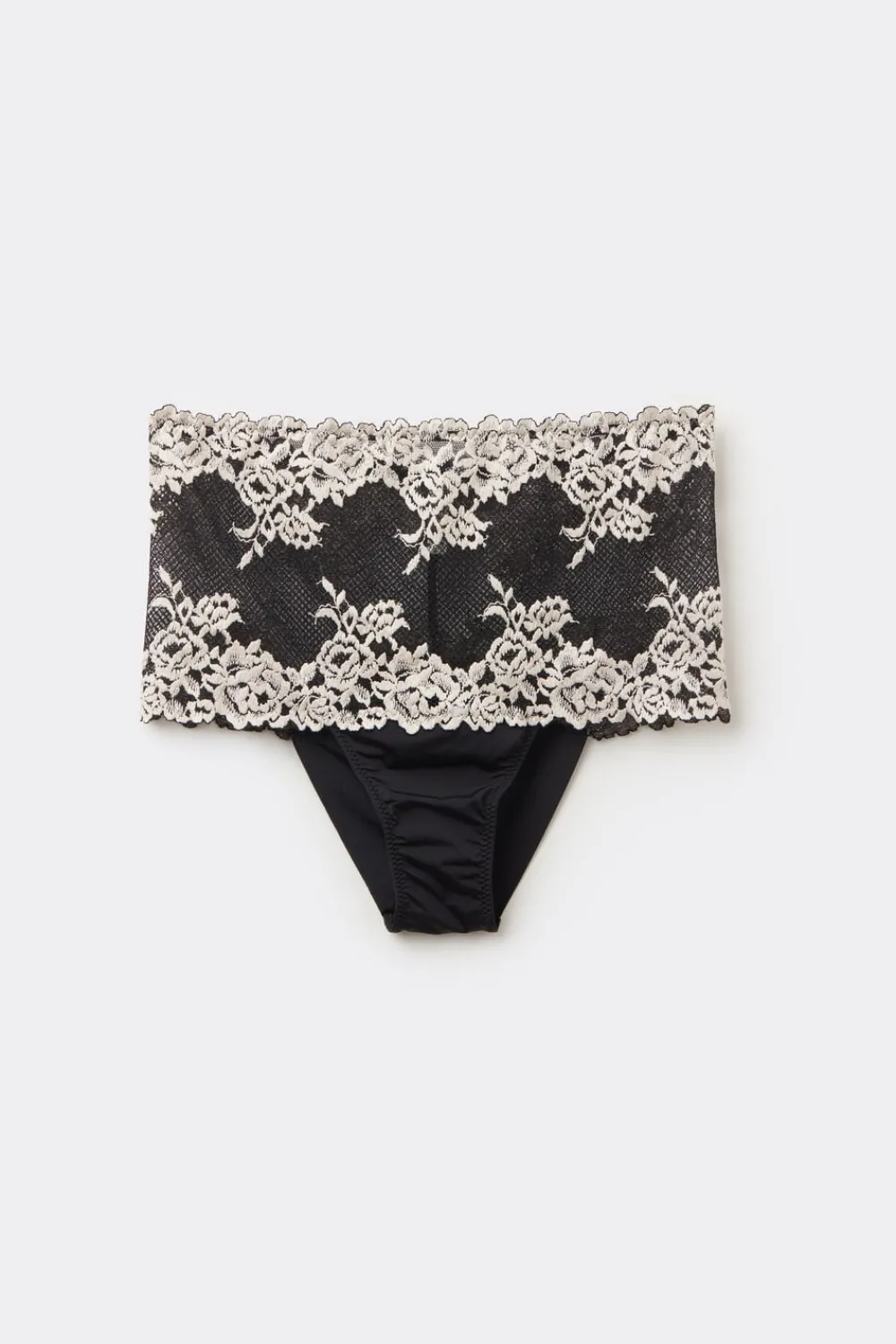Bokserki|Z Wysokim Stanem>Intimissimi Figi Brazylijskie Culotte Pretty Flowers wielobarwny - 9887 - nero/ivory