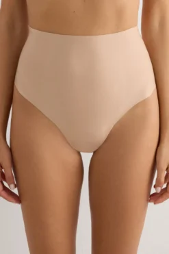 Bokserki|Majtki>Intimissimi Figi Brazylijskie Culotte z Surowo Wykończonej Mikrofibry naturalny - 044 - honey