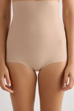 Bokserki|Z Wysokim Stanem>Intimissimi Figi Culotte z Wysokim Stanem Cotton Light Shaping naturalny - 044 - honey