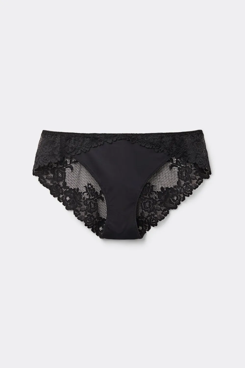 Figi|Koronka>Intimissimi Figi Damskie z Niskim Stanem Pretty Flowers czarny - 019 - czarny