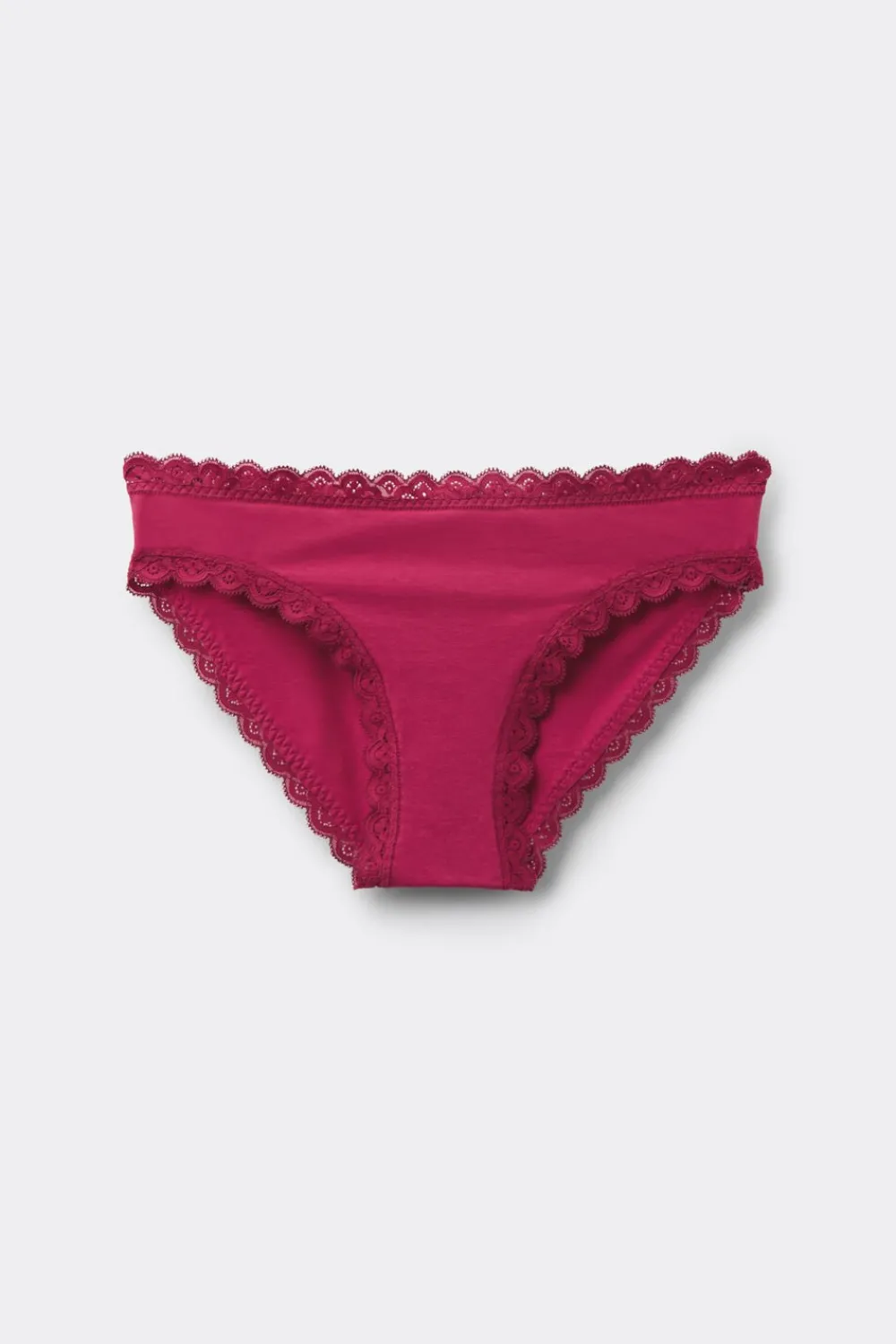 Figi|Bawełna>Intimissimi Figi z Bawełny i Koronki różowy - 110k - cherry pink