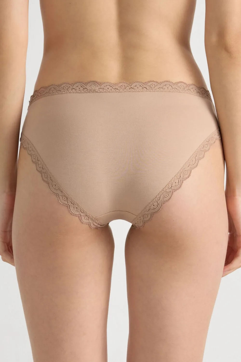 Figi|Bawełna>Intimissimi Figi z Bawełny i Koronki naturalny - 044 - honey