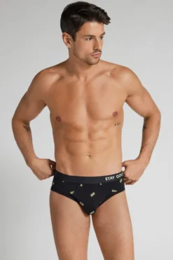 Slipy|Bawełna Superior>Intimissimi Figi z Bawełny Superior z Nadrukiem w Pieniądze czarny - 019 - czarny