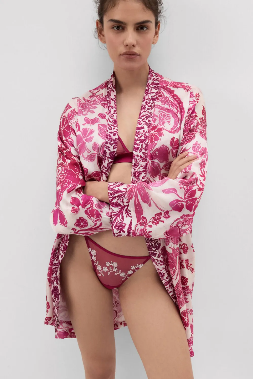 Figi>Intimissimi Figi z Cienkimi Paseczkami z Tiulu Brighten Your Day różowy - 110k - cherry pink