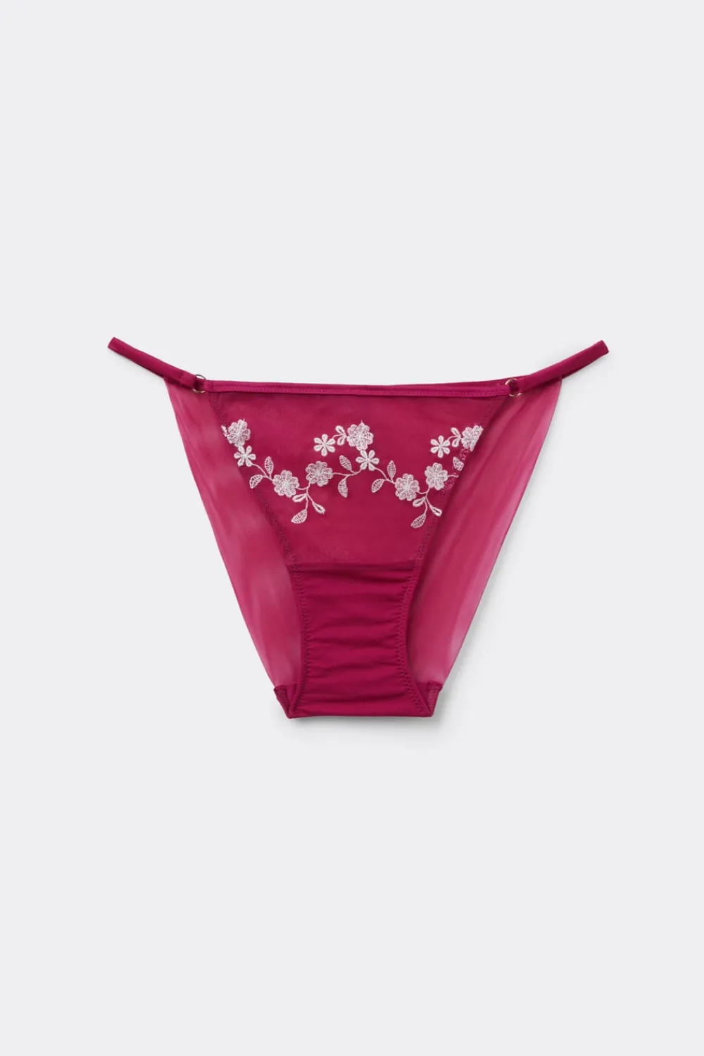 Figi>Intimissimi Figi z Cienkimi Paseczkami z Tiulu Brighten Your Day różowy - 110k - cherry pink