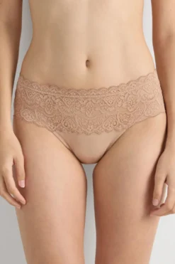 Figi|Z Wysokim Stanem>Intimissimi Figi zKoronki iBawełny naturalny - 044 - honey