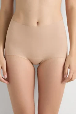 Figi|Bokserki>Intimissimi Figi z Wysokim Stanem Cotton Light Shaping naturalny - 044 - honey