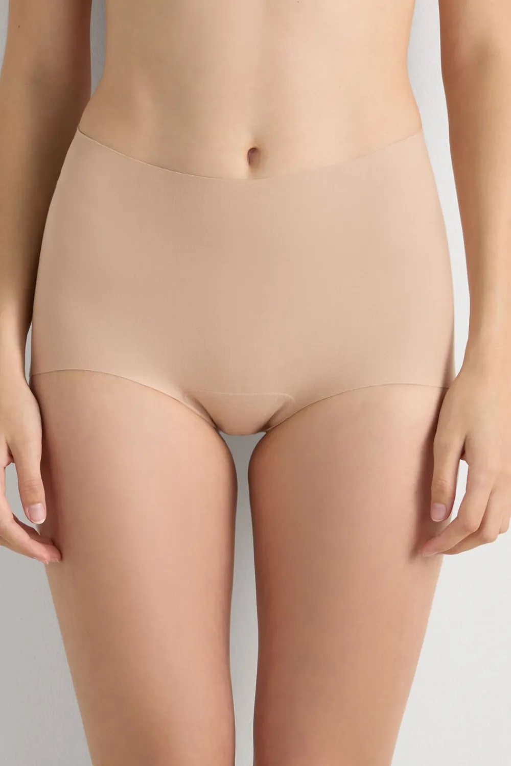 Figi|Bokserki>Intimissimi Figi z Wysokim Stanem Cotton Light Shaping naturalny - 044 - honey