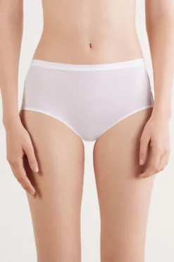 Figi|Z Wysokim Stanem>Intimissimi Figi z Wysokim Stanem z Mikrofibry i Koronki biały - 001 - biały