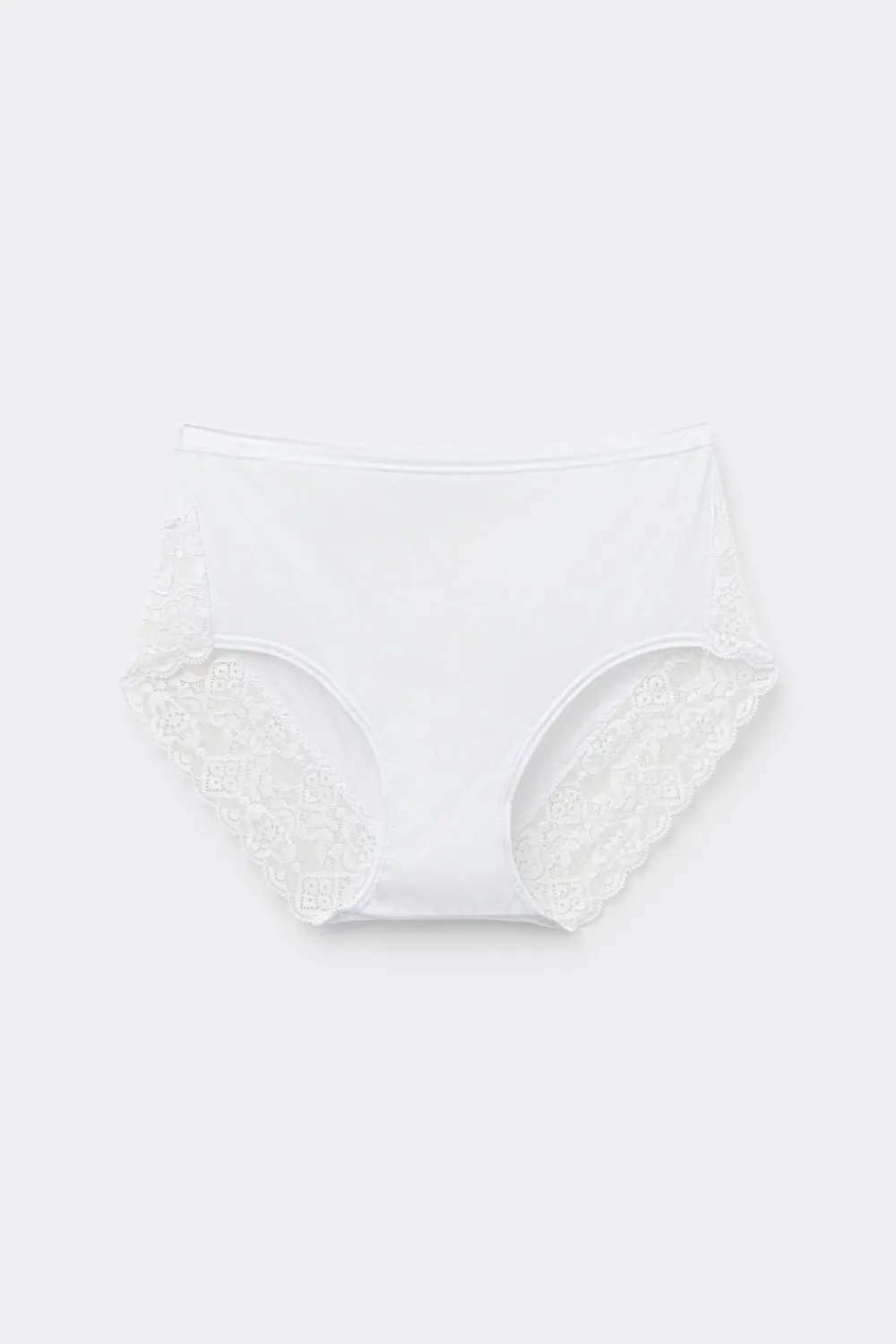 Figi|Z Wysokim Stanem>Intimissimi Figi z Wysokim Stanem z Mikrofibry i Koronki biały - 001 - biały