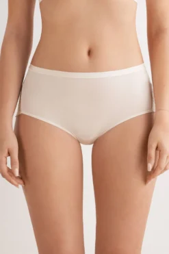 Figi|Z Wysokim Stanem>Intimissimi Figi z Wysokim Stanem z Mikrofibry i Koronki naturalny - 2280 - cream