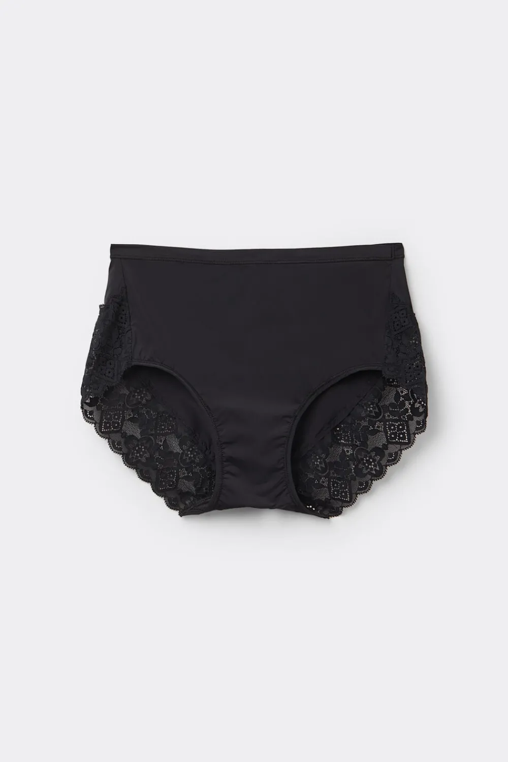 Figi|Z Wysokim Stanem>Intimissimi Figi z Wysokim Stanem z Mikrofibry i Koronki czarny - 019 - czarny