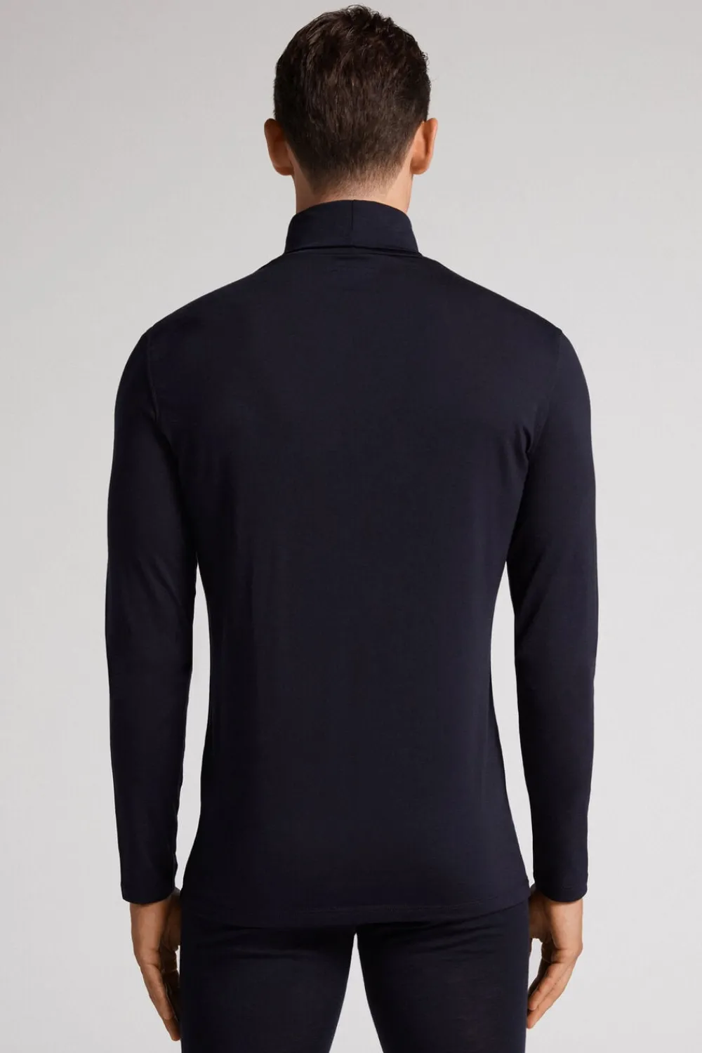 Bluzki Z Długim Rękawem|Wełna Merino>Intimissimi Golf męski z wełny merino niebieski - 800 - blu notte