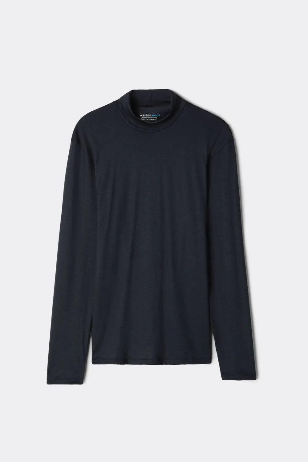 Bluzki Z Długim Rękawem|Wełna Merino>Intimissimi Golf męski z wełny merino niebieski - 800 - blu notte