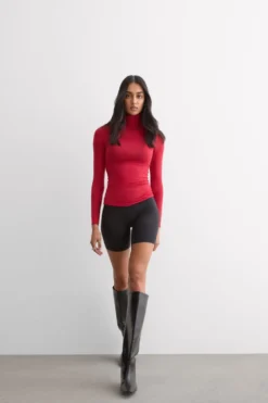 Bluzki Z Długim Rękawem|Z Golfem>Intimissimi Golf Ultralight z kaszmirem i modalem czerwony - 1473 - czerwony