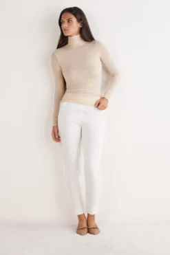Bluzki Z Długim Rękawem|Z Golfem>Intimissimi Golf Ultralight z kaszmirem i modalem beige - 036k - beige melange