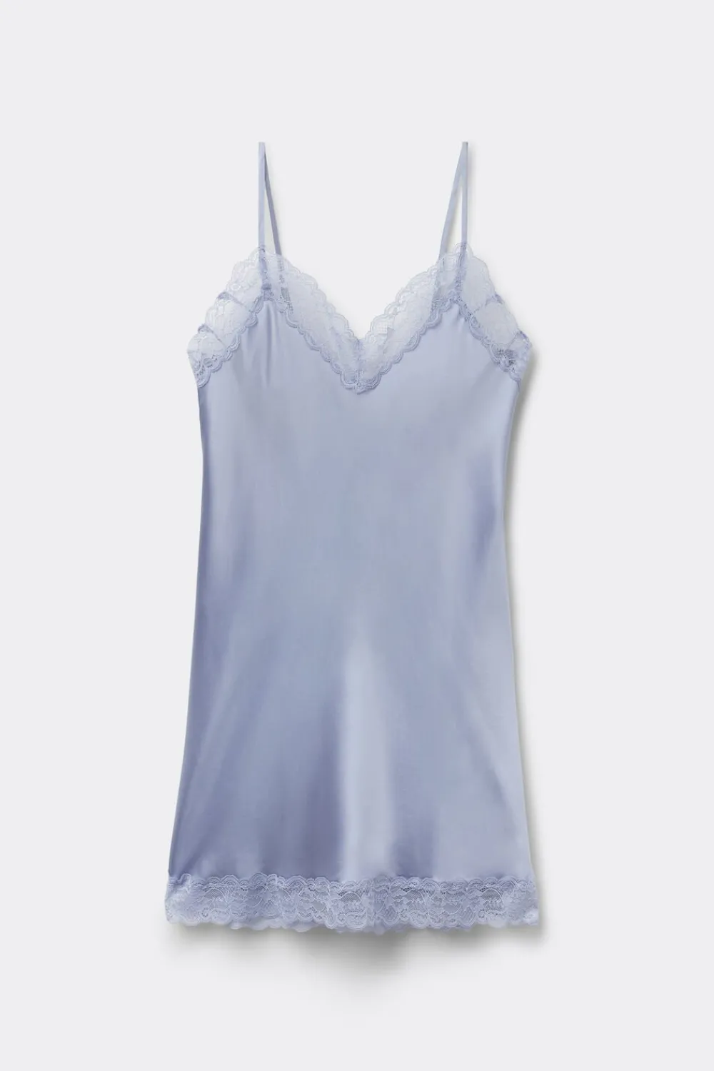 Halki / Babydoll|Spódnice /Sukienki>Intimissimi Halka z jedwabiu z koronką jasnoniebieski - 064k - breeze blue