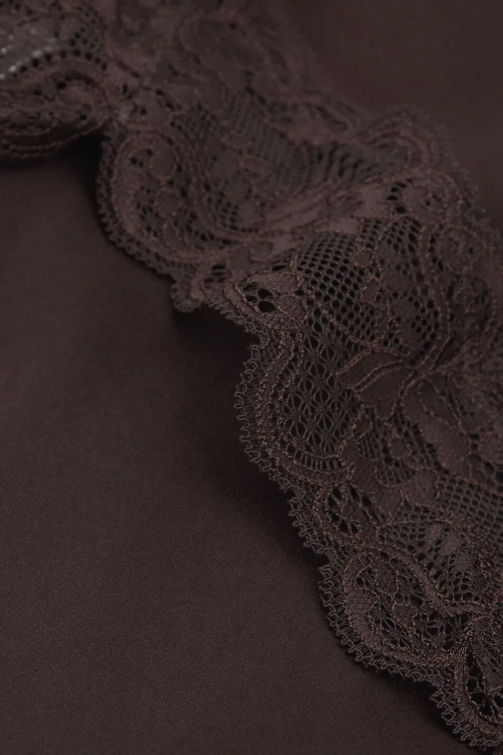 Halki / Babydoll|Spódnice /Sukienki>Intimissimi Halka z jedwabiu z koronką brązowy - 705j - brąz mokka