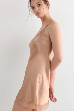 Halki / Babydoll|Spódnice /Sukienki>Intimissimi Halka z jedwabiu z koronką naturalny - 163i - rose satin