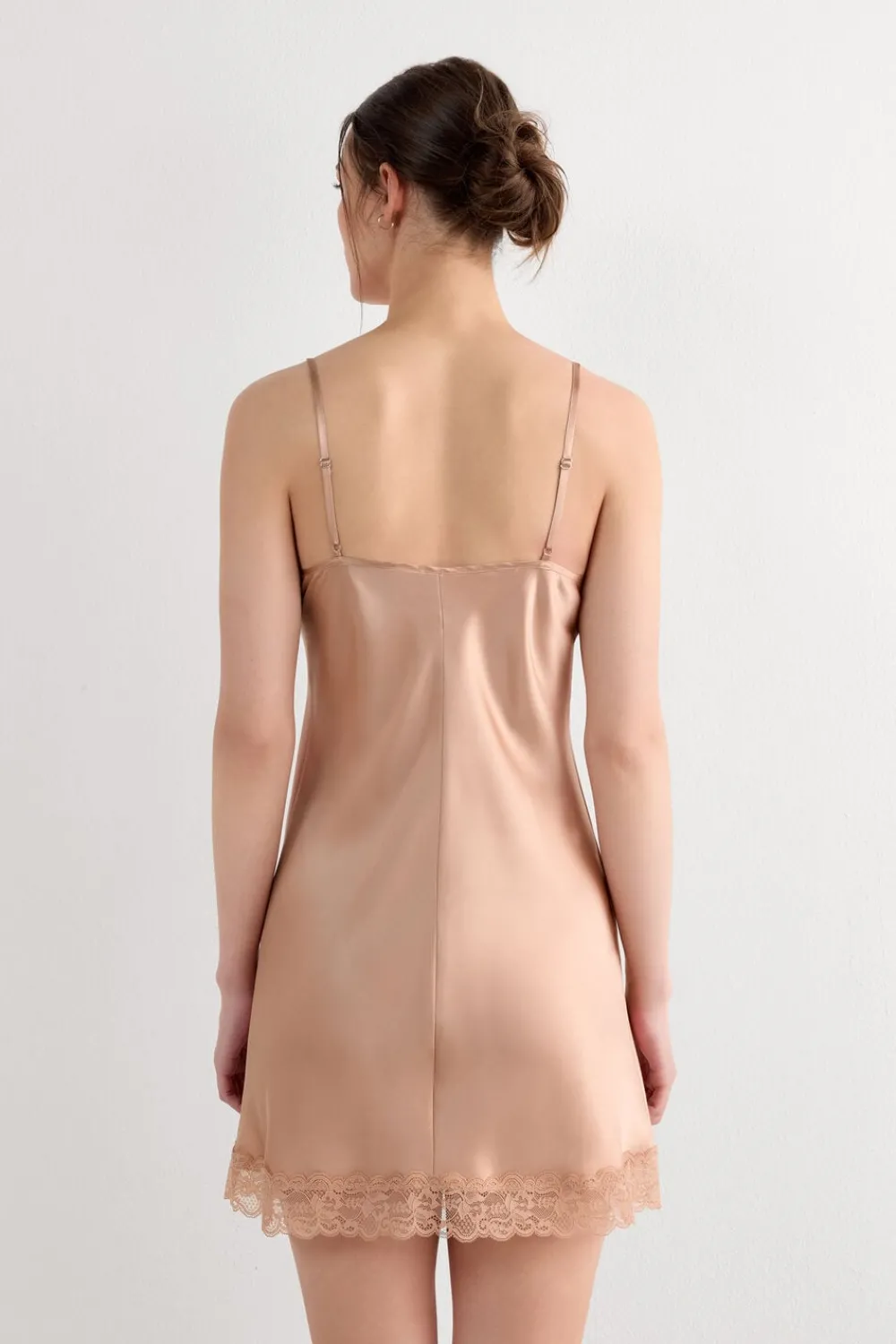 Halki / Babydoll|Spódnice /Sukienki>Intimissimi Halka z jedwabiu z koronką naturalny - 163i - rose satin