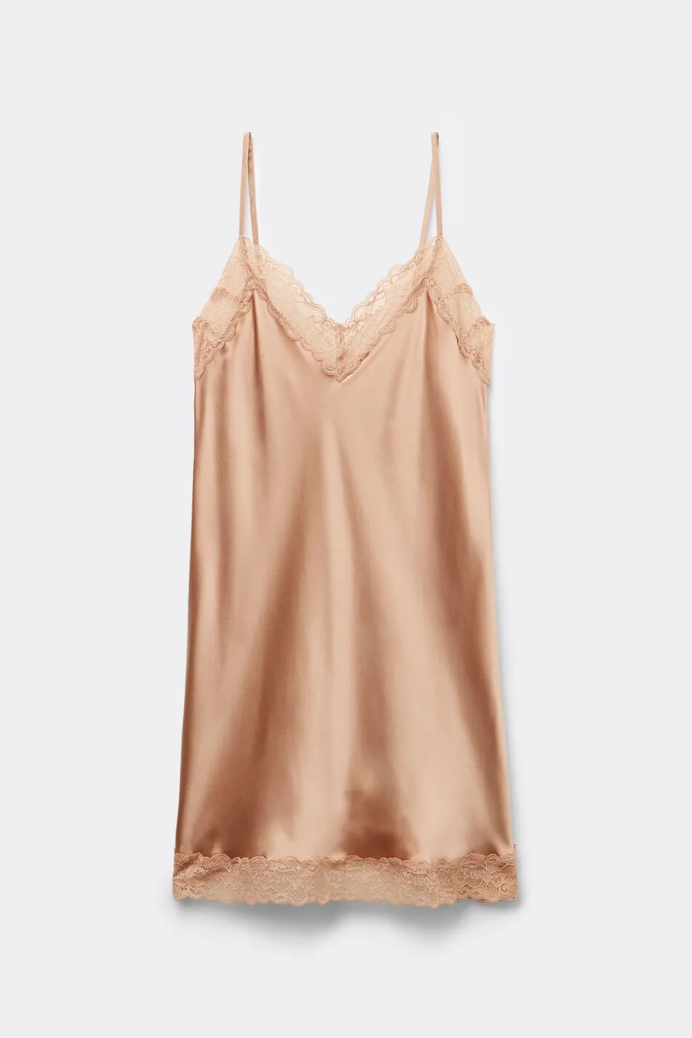 Halki / Babydoll|Spódnice /Sukienki>Intimissimi Halka z jedwabiu z koronką naturalny - 163i - rose satin