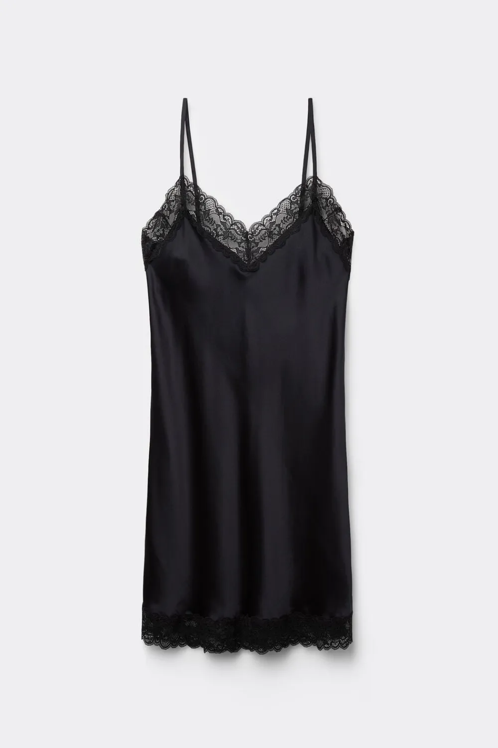 Halki / Babydoll|Spódnice /Sukienki>Intimissimi Halka z jedwabiu z koronką - 019 - czarny