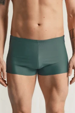 Slipy Kąpielowe>Intimissimi Jednokolorowe Bokserki Kąpielowe o Obcisłym Kroju zielony - 4369 - verde scuro