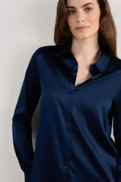 Koszule / Bluzki|Jedwab>Intimissimi Jedwabna Koszula niebieski - 1467 - intensywny niebieski