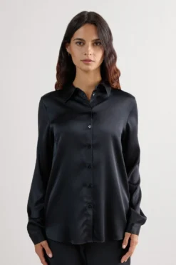 Koszule / Bluzki|Jedwab>Intimissimi Jedwabna Koszula czarny - 019 - czarny