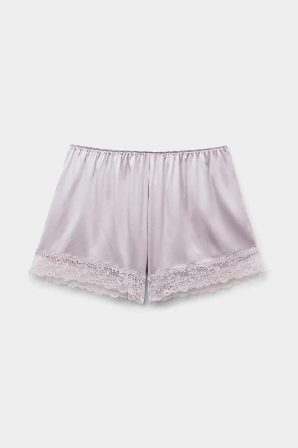 Piżamy Krótkie|Jedwab>Intimissimi Jedwabne szorty piżamowe damskie z koronką fioletowy - 056k - quartz lilac