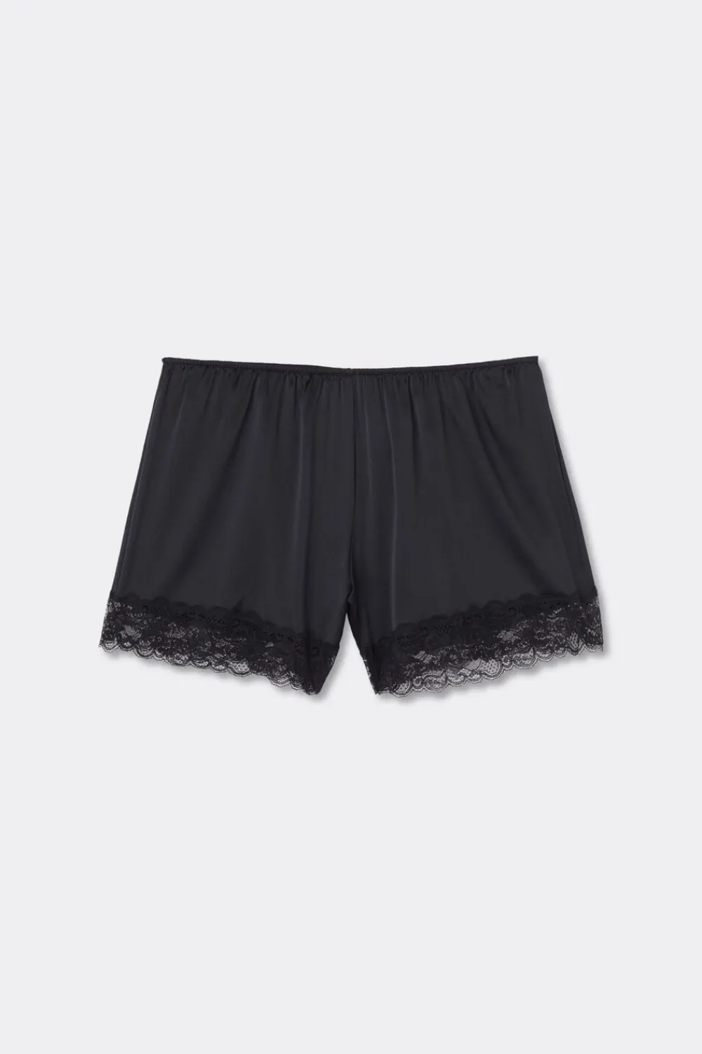 Piżamy Krótkie|Jedwab>Intimissimi Jedwabne szorty piżamowe damskie z koronką czarny - 019 - czarny