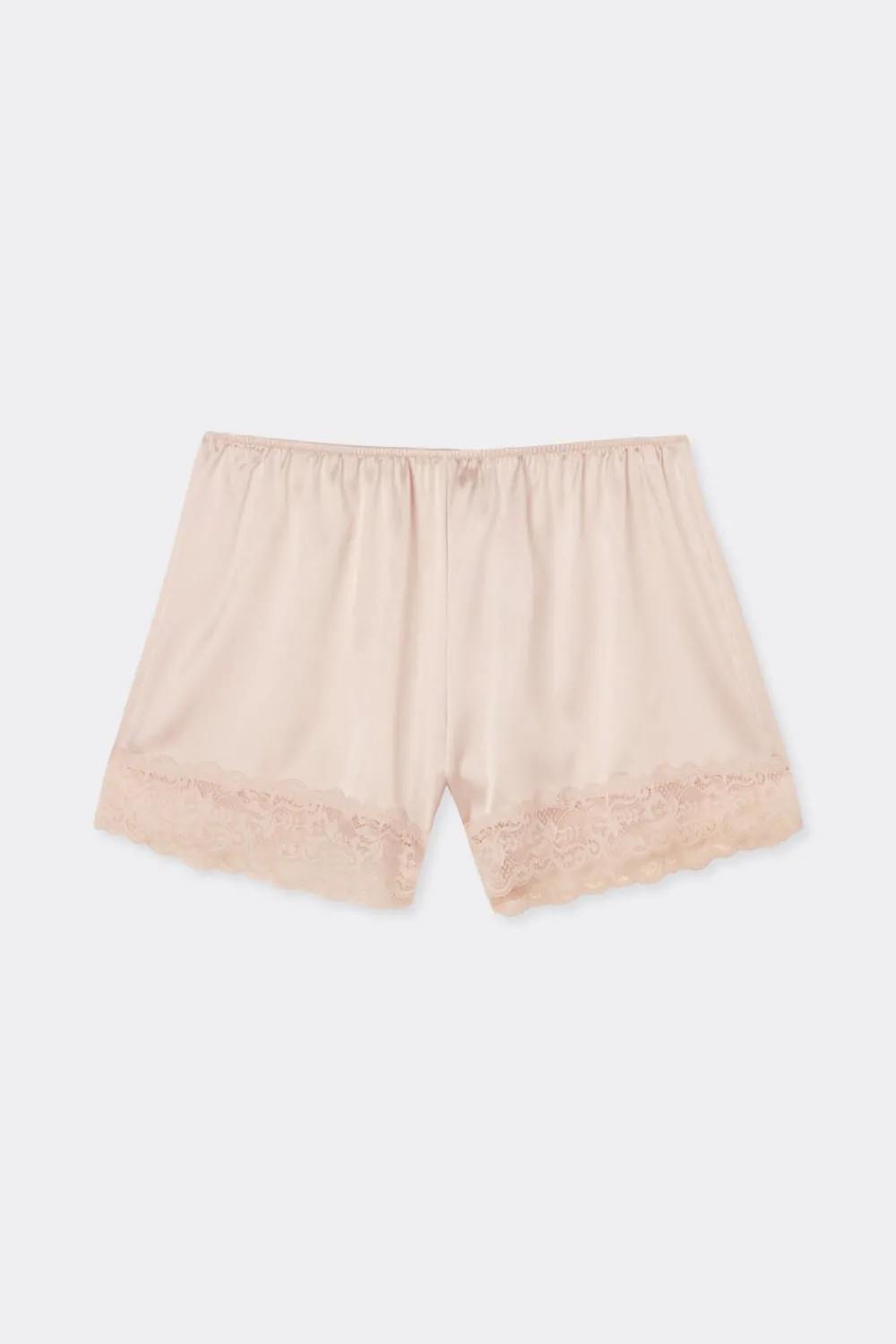 Piżamy Krótkie|Jedwab>Intimissimi Jedwabne szorty piżamowe damskie z koronką naturalny - 2280 - cream