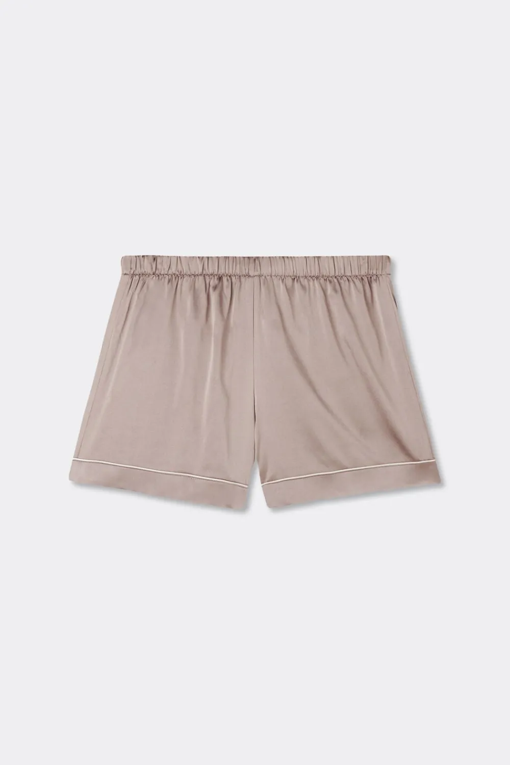 Piżamy Krótkie|Jedwab>Intimissimi Jedwabne Szorty z Lamówką naturalny - 651i - dust beige