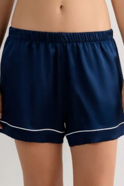 Piżamy Krótkie|Jedwab>Intimissimi Jedwabne Szorty z Lamówką niebieski - 1467 - intensywny niebieski