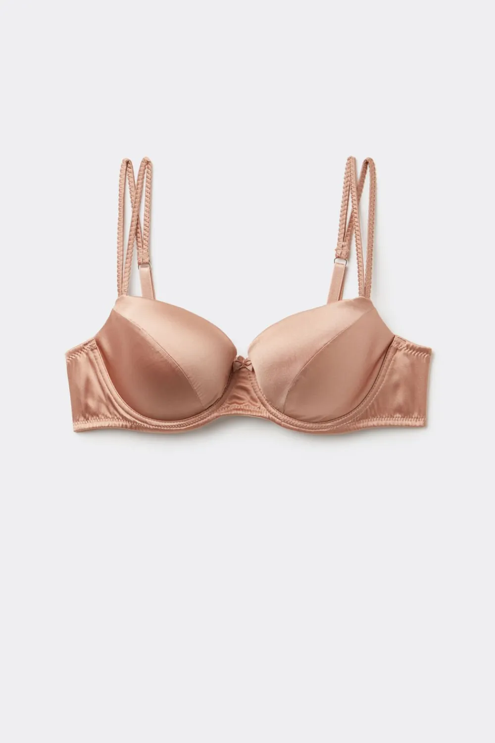 Balkonetki|Z Fiszbinami>Intimissimi Jedwabny biustonosz balkonetka Sofia naturalny - 163i - rose satin