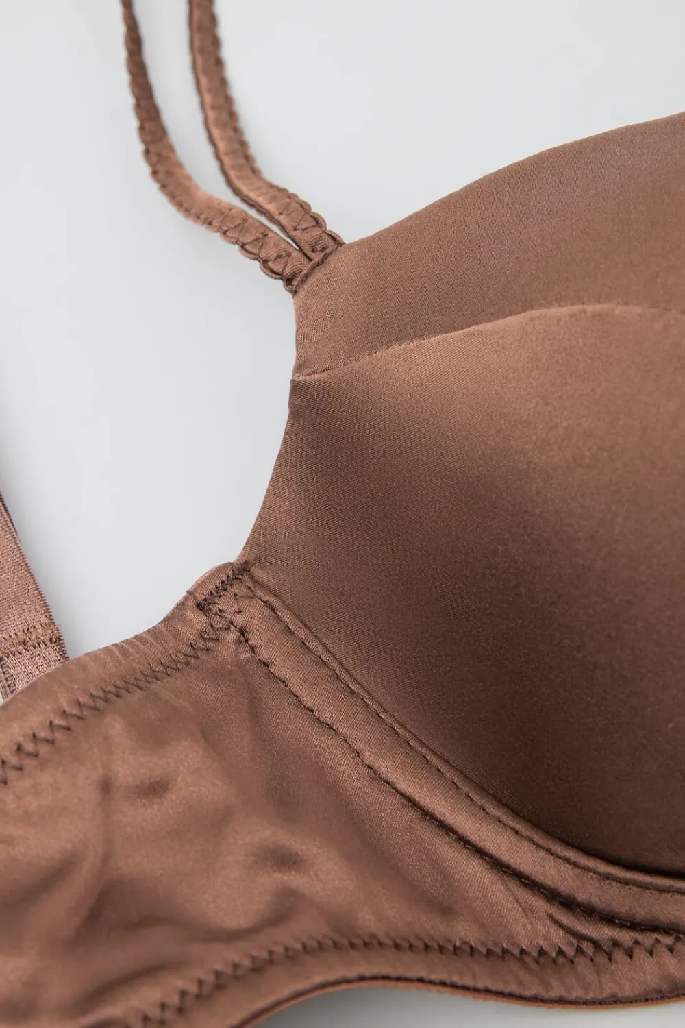 Balkonetki|Z Fiszbinami>Intimissimi Jedwabny biustonosz balkonetka Sofia naturalny - 502i - caramel