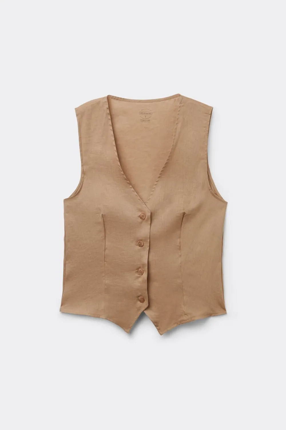 Topy|Len>Intimissimi Kamizelka zPłótna Lnianego The Pure Linen beige - 166k - beige sabbia