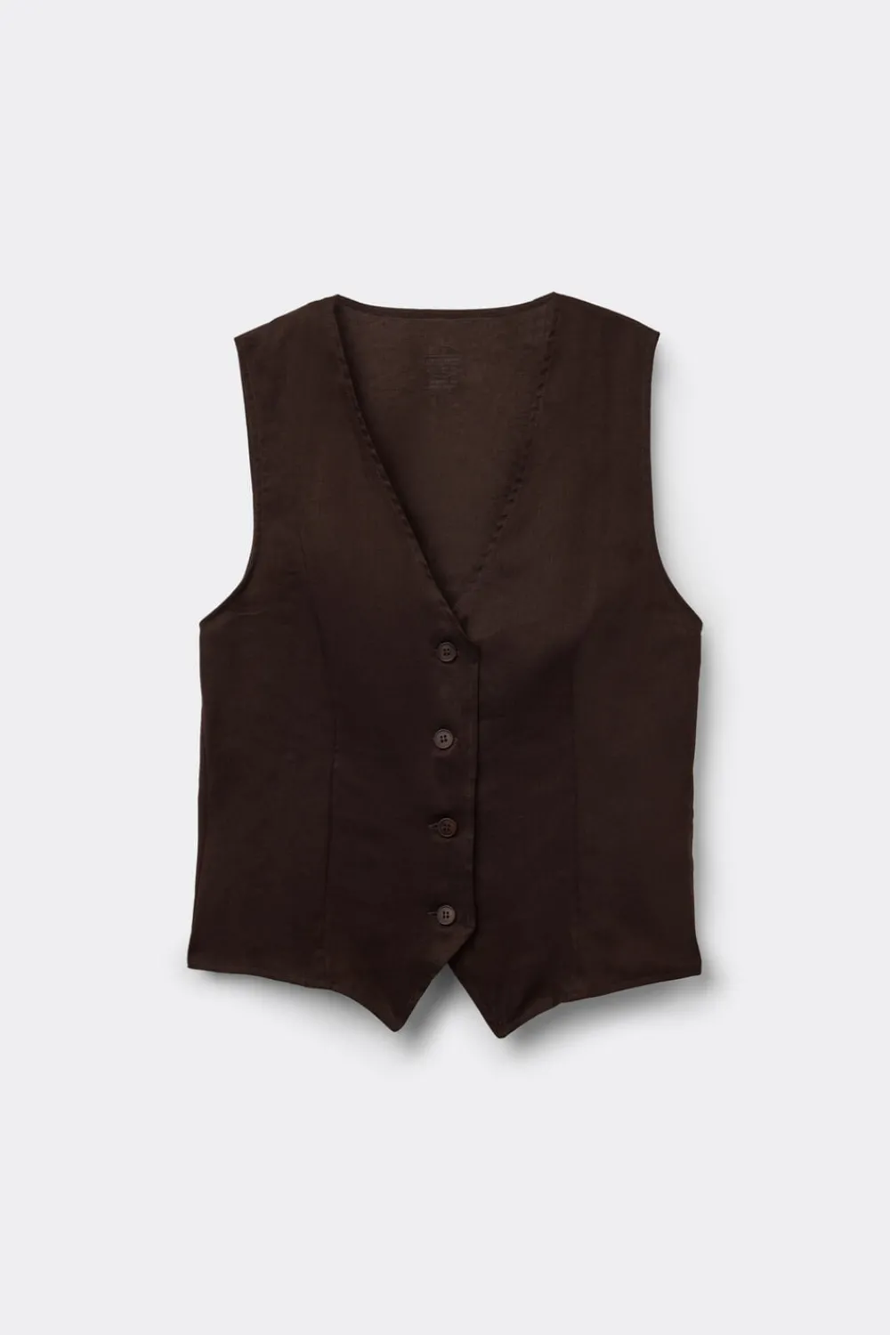 Topy|Len>Intimissimi Kamizelka zPłótna Lnianego The Pure Linen brązowy - 705j - brąz mokka