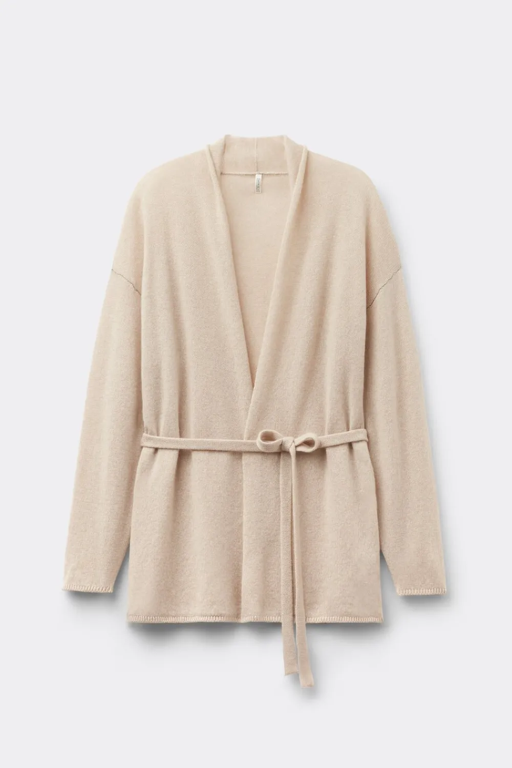 Kardigany / Marynarki|Odzież Domowa>Intimissimi Kardigan z Paskiem 100% Kaszmir beige - 712j - beż melanż