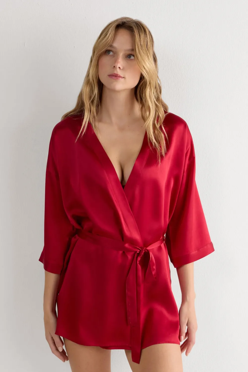 Szlafroki / Kimona|Jedwab>Intimissimi Kimono z jedwabiu czerwony - 1473 - czerwony