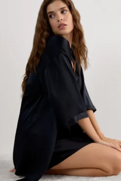 Szlafroki / Kimona|Jedwab>Intimissimi Kimono z jedwabiu czarny - 019 - czarny