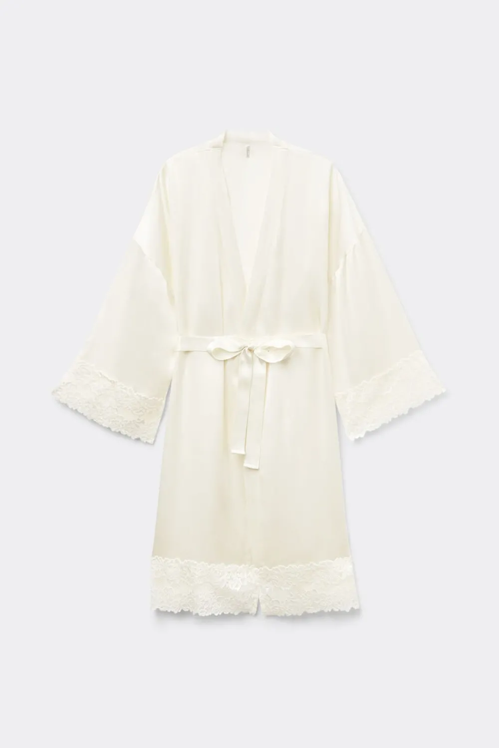 Szlafroki / Kimona|Piżamy / Szlafroki>Intimissimi Kimono z Jedwabiu Pretty Flowers kremowy - 2127 - talkowy