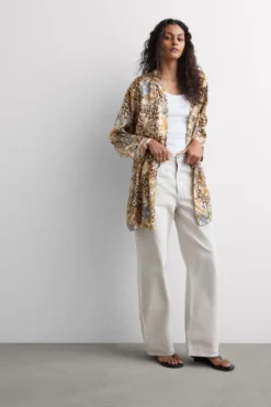 Szlafroki / Kimona>Intimissimi Kimono z Satyny Wiskozowej Animalier Simply Iconic z nadrukiem - 071k - stampa animalier/fiori