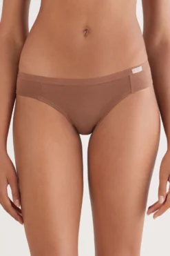 Figi|Bawełna>Intimissimi Klasyczne Figi Damskie Bawełniane naturalny - 502i - caramel